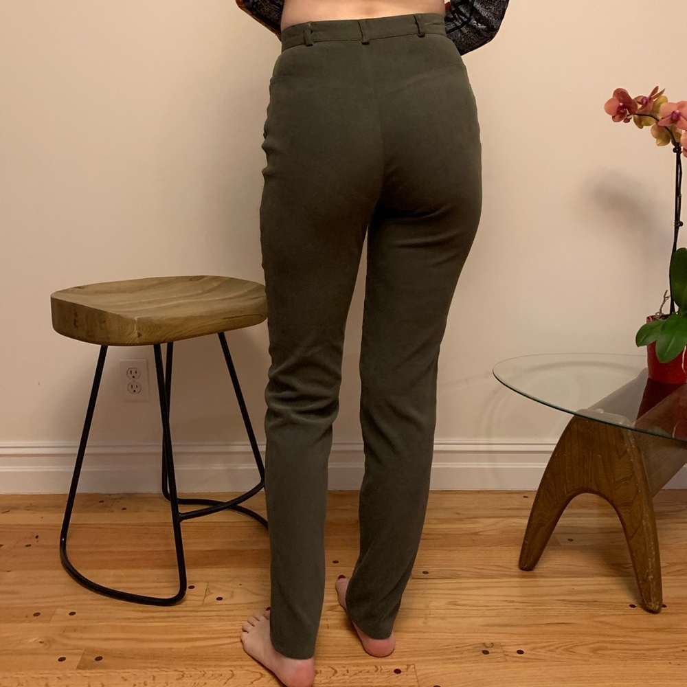 Cache Army Green High Wasted Snakeskin Pants - image 4